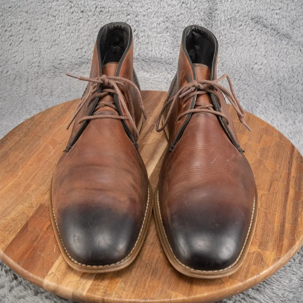 JOSEPH ABBOUD brown boots, lace booties,‎ size 11 d chukka